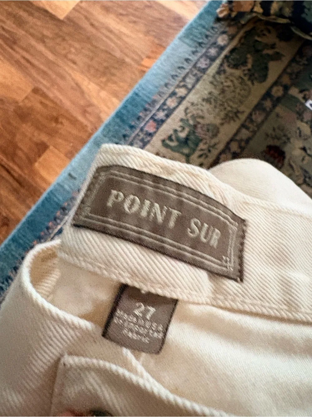 J. Crew Point Sur seamed puddle jean in ecru